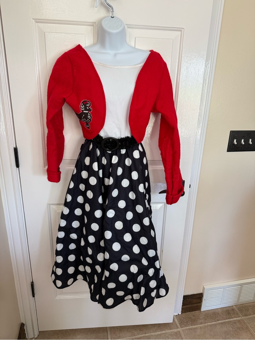 Rubies Poodle Skirt Halloween Costume Dress Standard Womens M Polka Dot one size